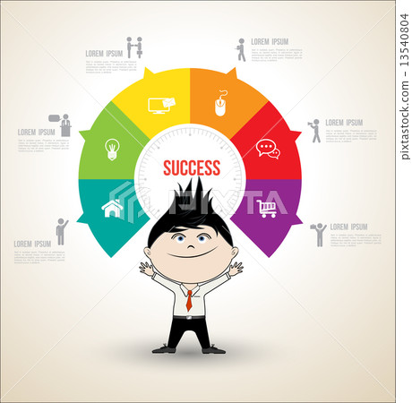 Vector circle concepts with business man 13540804