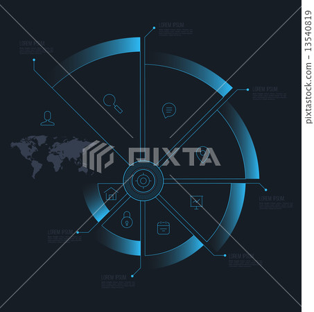 Vector circle step business concepts with line icons 13540819