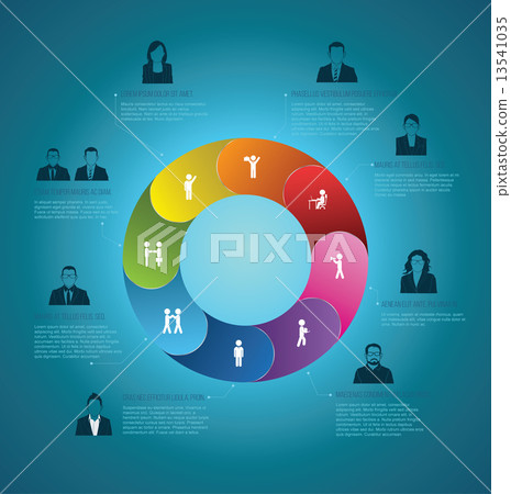 Vector circle info-graphic step with business man icons. diagram, graph Vector circle info-graphic step with business man icons. diagram, graph 13541035