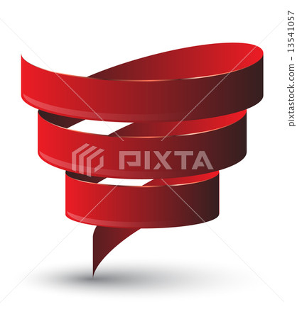 Red ribbon twist. Vetor illustration. 13541057