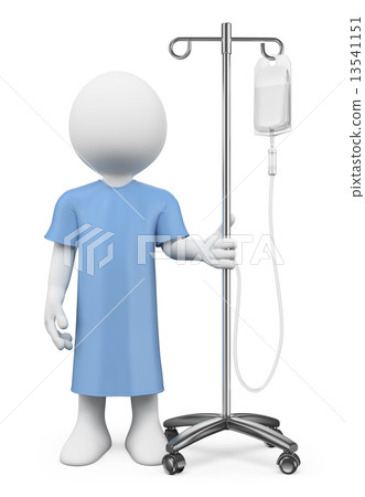 3D white people. Patient in hospital with serum 13541151