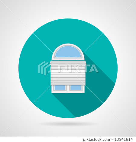 Circle vector icon for arch window with rolled shutters Circle vector icon for arch window with rolled shutters 13541614
