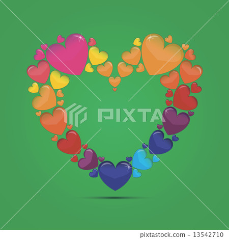 Vector Illustration - Colored Glass Heart Vector Illustration - Colored Glass Heart 13542710