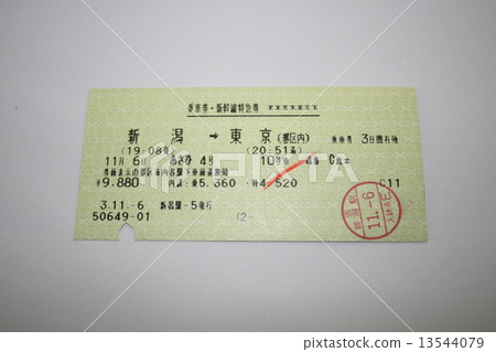 Passenger ticket of the Asahi Joetsu Shinkansen whose name was abolished · Shinkansen express train ticket 13544079