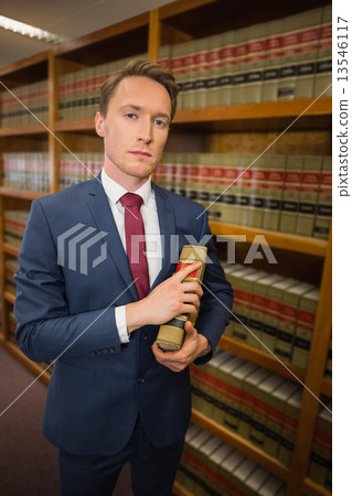 Handsome lawyer in the law library 13546117