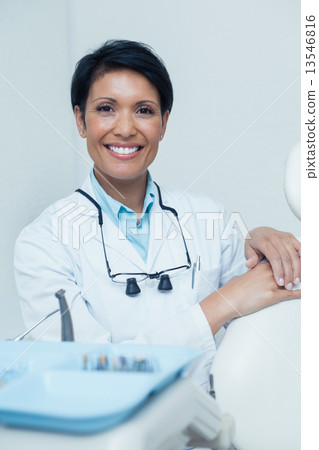 Portrait of smiling female dentist 13546816