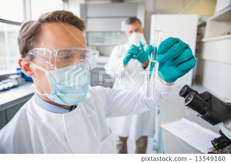 Team of scientists working together 13549180