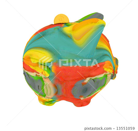 Piggy bank of colorful strokes Piggy bank of colorful strokes 13551059