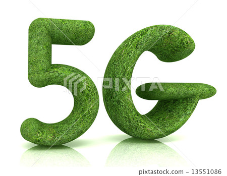 5g modern internet network. 3d text of grass 13551086