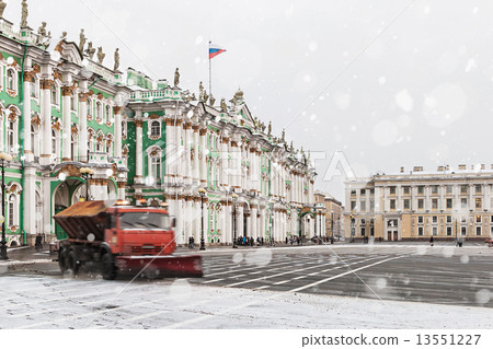 snow removal on the Palace Square in St. Petersburg. Russia snow removal on the Palace Square in St. Petersburg. Russia 13551227