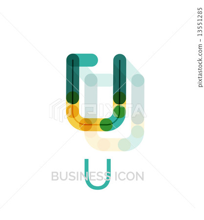 Minimal U font or letter logo design 13551285
