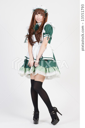 green maid dress