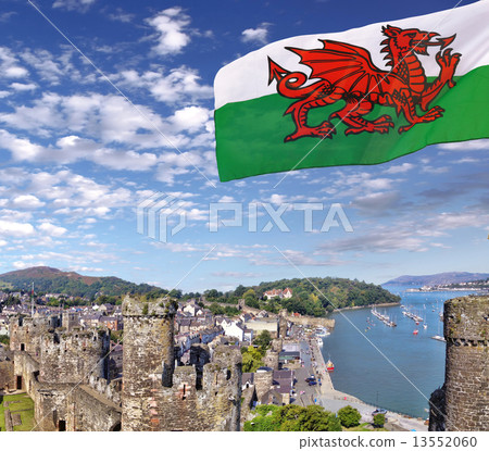 Famous Conwy Castle in Wales, United Kingdom, series of Walesh castles 13552060