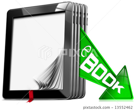 E-Book Symbol with Tablet Computers E-Book Symbol with Tablet Computers 13552462