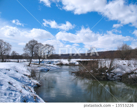 Spring landscape with river 13553226