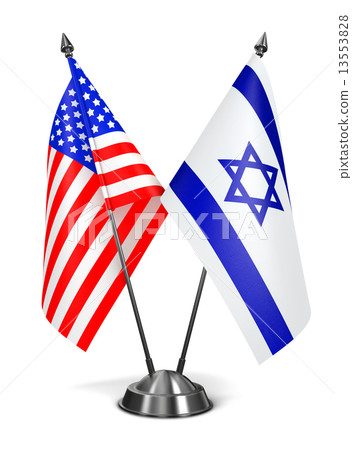 USA and Israel - Miniature Flags. 13553828