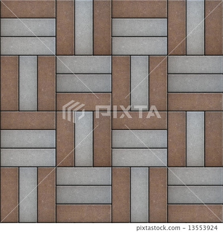 Brown and Gray Rectangles Paved. Seamless Texture. 13553924