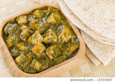 Palak Paneer - Curry made with paneer with pureed spinach  13554097