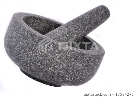 Stone mortar and pestle isolated on white Stone mortar and pestle isolated on white 13554275