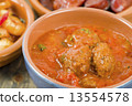 Albondigas a la jardinera (Meatballs in tomato sauce). Tapas.  13554578