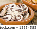 Chicken rolls with black olives and capers. Spanish tapas.  13554583