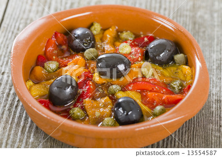 Pimientos Asados - Spanish roasted pepper salad Pimientos Asados - Spanish roasted pepper salad 13554587