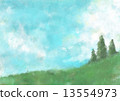 Scenery of a hill with trees 13554973