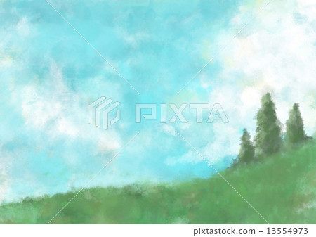 Scenery of a hill with trees 13554973