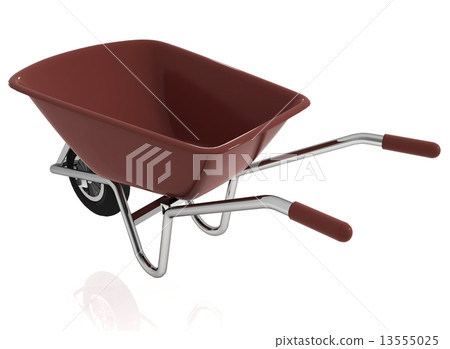 Garden wheelbarrow isolated on white 13555025