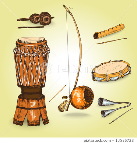 Collection of musical instruments of capoeira. Collection of musical instruments of capoeira. 13556728