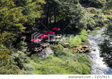 山間溪流河床 13557611