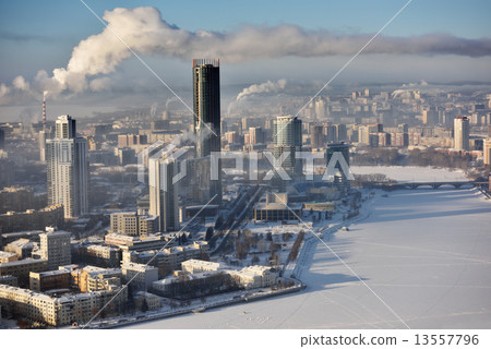 Aerial view of Yekaterinburg, Russia 13557796