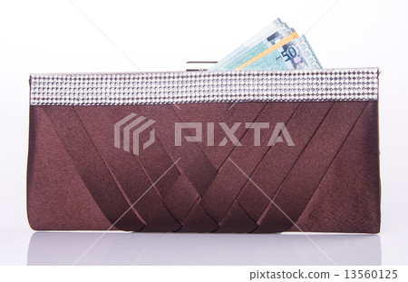 wallet. woman wallet with money on a background 13560125