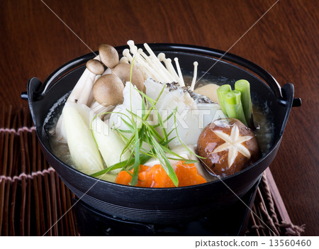 japanese cuisine. hot pot on the background 13560460