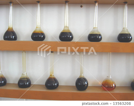 sample of oil in the flasks 13563208