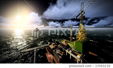 Oil rig  platform 13563210
