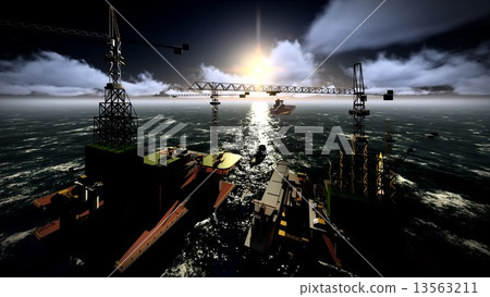 Oil rig platform Oil rig platform 13563211
