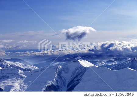 Winter mountains at nice evening and sunlight clouds Winter mountains at nice evening and sunlight clouds 13563849