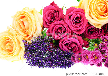 Colorful Flowers Bouquet Isolated on White Background. Colorful Flowers Bouquet Isolated on White Background. 13563880