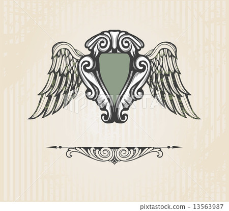 Vintage ornate shield  13563987