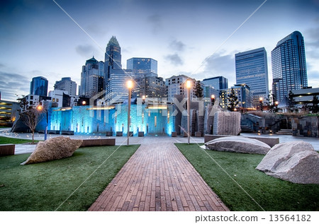 new Romare-Bearden park in uptown Charlotte North Carolina earl 13564182