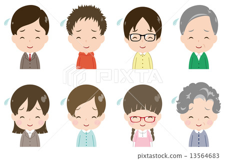 人們臉上露出痛苦的笑容 人們臉上露出痛苦的笑容 13564683