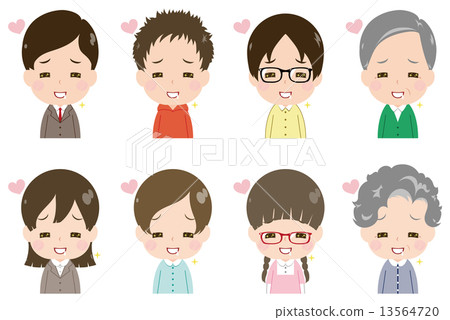 People face set moody drool 13564720