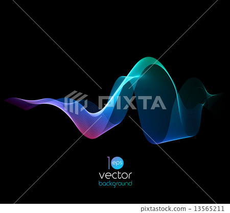Shiny color waves over dark vector backgrounds Shiny color waves over dark vector backgrounds 13565211