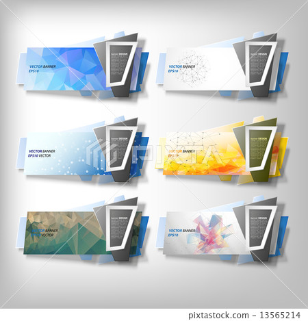 Big Infographic banners set, origami styled vector Big Infographic banners set, origami styled vector 13565214