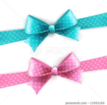 Vector isolated polka dots bow for greeting card 13565269