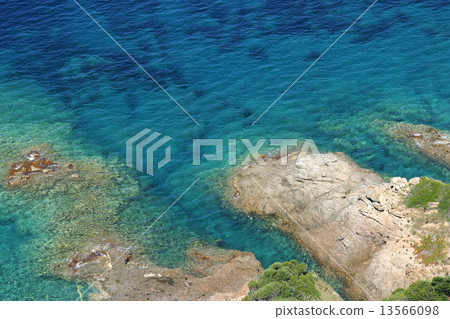 Turquoise blue water sea 13566098