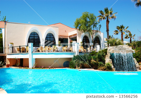 Swimming pool at the modern luxury hotel, Thassos island, Greece 13566256