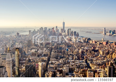 new york city manhattan skyline aerial 13566597