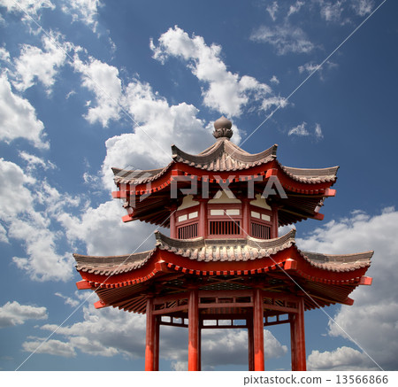 On the territory Giant Wild Goose Pagoda or Big Wild Goose Pagoda,  southern Xian, China 13566866